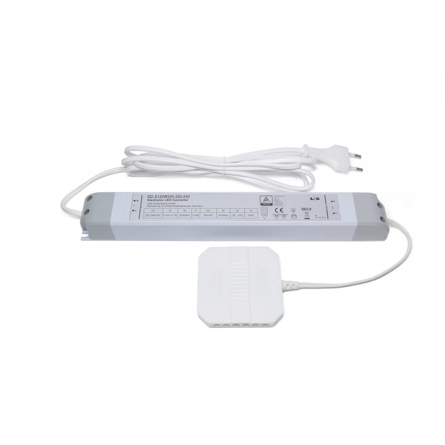 Convertisseur Led 230/24V 120W répartiteur 12x cable 2m